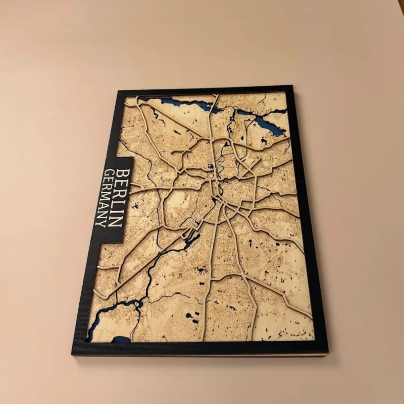 berlin-a4-b-ang Warsaw Wooden Map Wall Art – Personalised City Decor