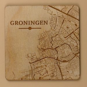 10 City Map Coaster Set – 6 Wooden Coasters, Choose Your City