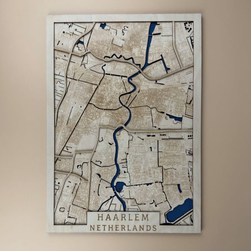 6 Haarlem Wooden Map – Handmade City Wall Art